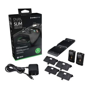 Gaming Consoles & Controllers – PDP Gaming Dual Ultra Slim Charge System für Xbox Series X/S or Xbox One, Magnetic laden Station für Two Wireless Xbox Controllers, Cinematic Lights mit Auto-Dim, Offiziell Microsoft UK PLUG