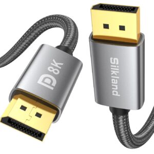 Gaming PC & Gaming Monitors – Silkland Displayport Cable 1.4 240Hz 5M 4K@144Hz, 2K@240Hz, 2K@165Hz, 8K@60Hz, HBR3 32.4Gbps, HDR, DSC 1.2, HDCP 2.2, G-Sync&FreeSync, DP 1.4 Cable for Gaming Monitor, Graphics Card