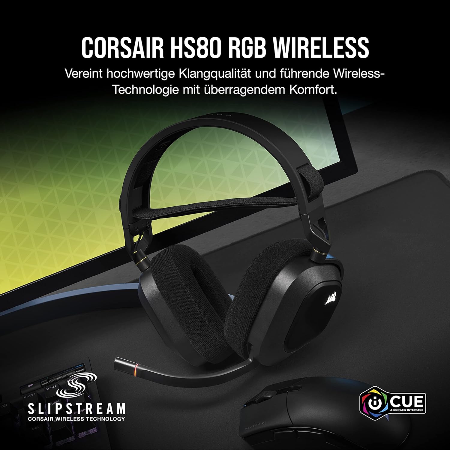 Gaming PC & Laptops - Corsair HS80 RGB Wireless Premium Gaming Headset with Dolby Atmos Audio, Omnidirectional Microphone, 18 m Range, Up to 20 Hours Battery Life, PS5/PS4 Wireless Compatibility, Carbon – Bild 3