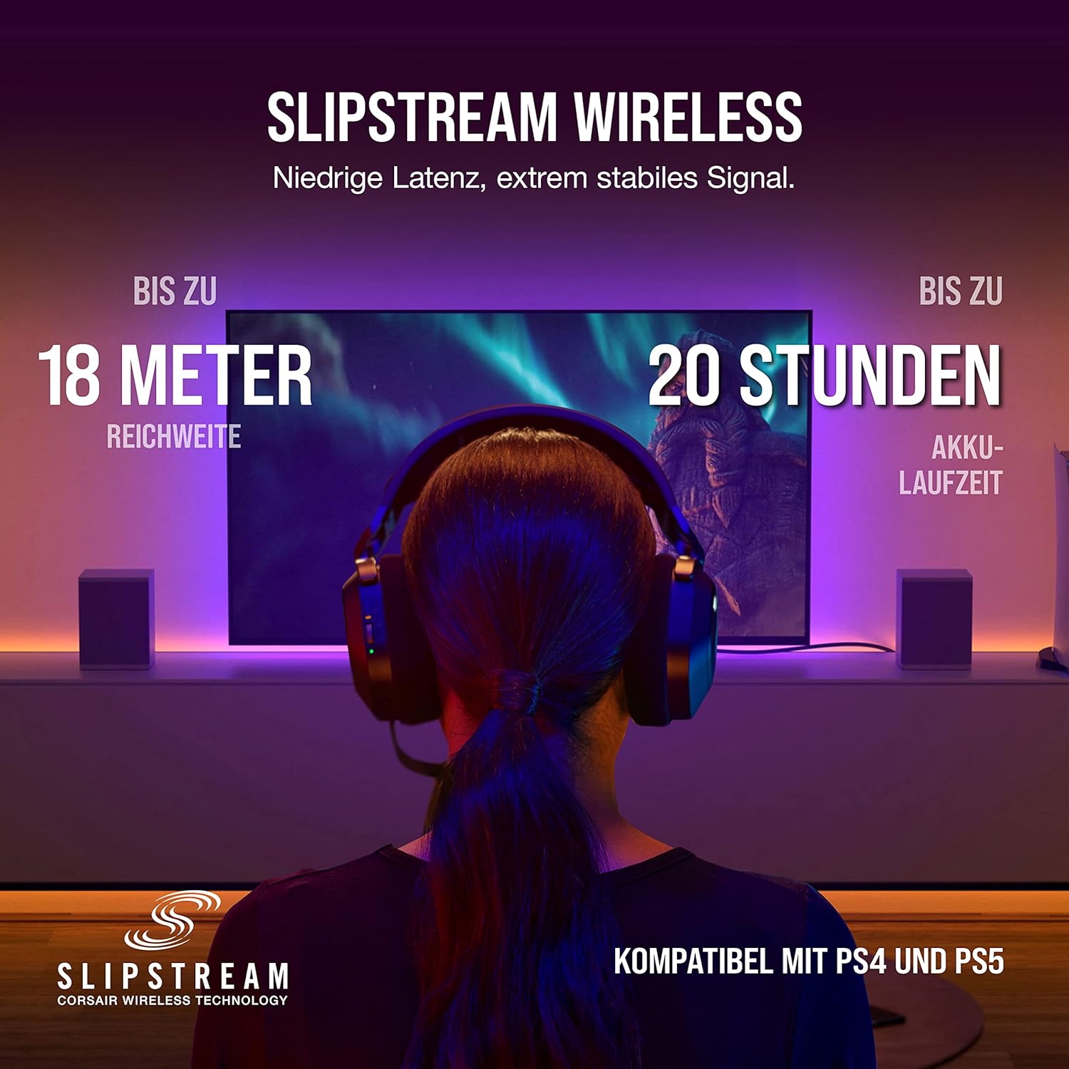 Gaming PC & Laptops - Corsair HS80 RGB Wireless Premium Gaming Headset with Dolby Atmos Audio, Omnidirectional Microphone, 18 m Range, Up to 20 Hours Battery Life, PS5/PS4 Wireless Compatibility, Carbon – Bild 6