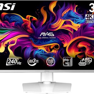 Gaming PC & Gaming Monitors – MSI MPG 321URXW QD-OLED Gaming Monitor 31.5 Inch 4K UHD – Quantum Dot OLED 3840 x 2160, 240Hz – 0.03ms, 99 Purcent DCI-P3, DisplayHDR True Black 400, KVM, RGB – DP 1.4a, HDMI 2.1, USB Type-C