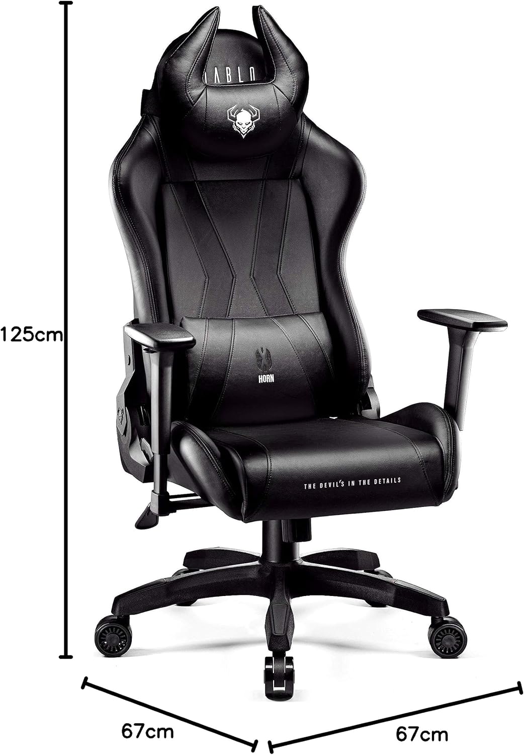 Gaming Chairs - Diablo X-Horn Gaming Office Chair Desk Chair 3D Armrests Ergonomic Design Neck / Lumbar Cushion Imitation Leather Rocker Function – Bild 3