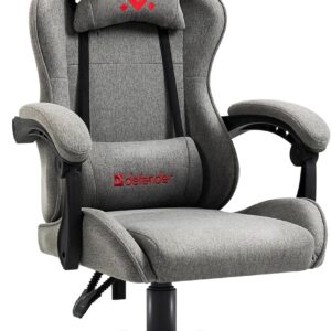 Gaming Chairs – Defender Ronin Gaming Chair – Ergonomic Chair with Adjustable Backrest and Soft Armrests, Neck and Lumbar Cushion