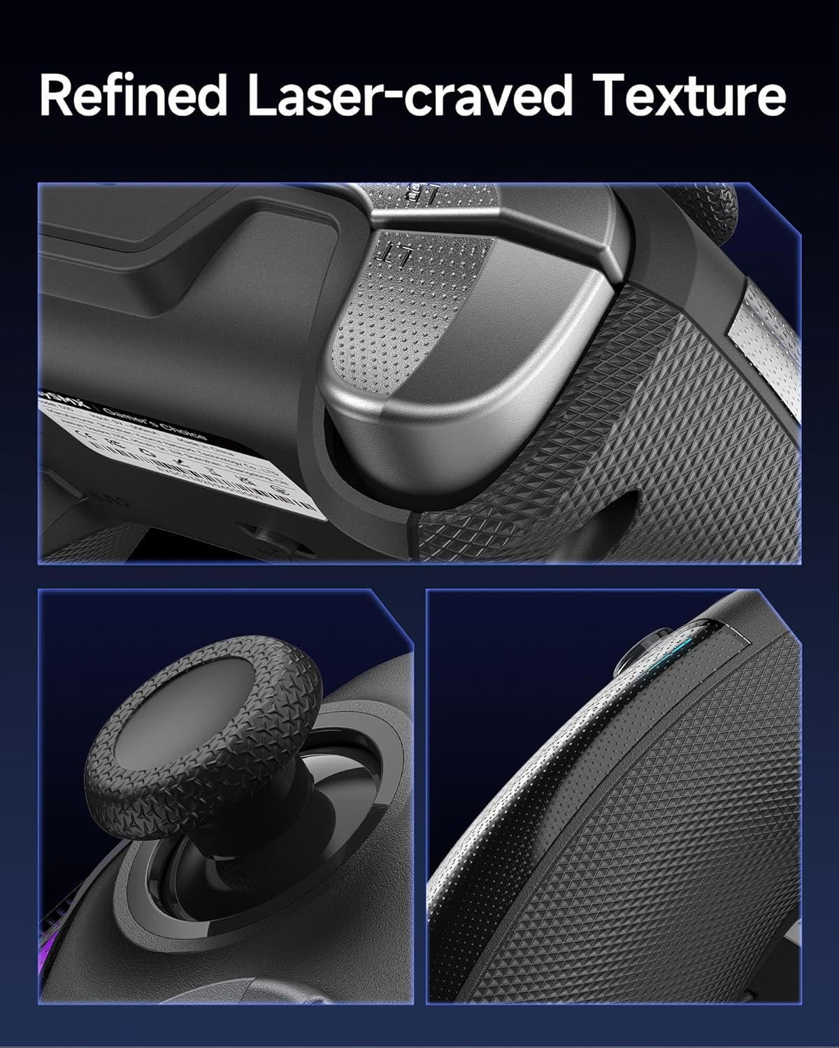 Gaming Consoles & Controllers - EasySMX D10 Controller PC with Charging Station, Wireless Controller with TMR Joystick & 2-in-1 Trigger, 1000Hz Polling Controller with RGB for PC/Switch/Mobile Phone, Black – Bild 9