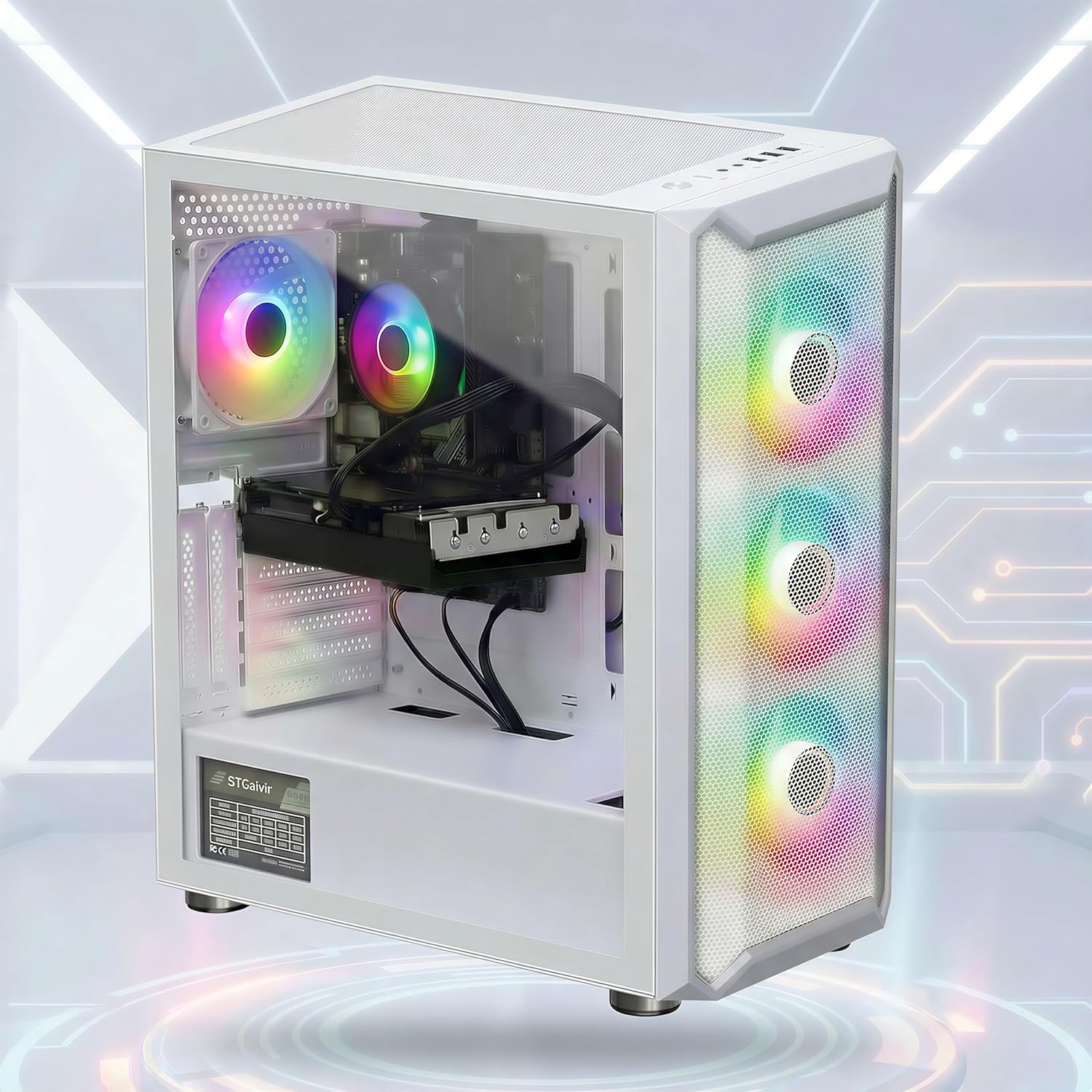 Gaming PC & Laptops - STGsivir Gaming PC, RTX 3060 12GB, Core i7-10700KF up to 5.1GHz, 16GB DDR4, 1TB SSD, WiFi 600M, BT 5.0, RGB Fan x 7, W11H64, Gamer PC Computer Desktop Calculator – Bild 4