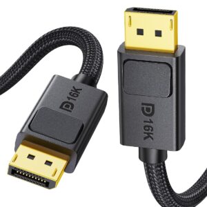 Gaming PC & Gaming Monitors – Silkland 54Gbps DisplayPort Cable 2.1 5M, [8K@165Hz, 4K@480Hz 360Hz 240Hz] DP 2.1 Cable 16K, DP54 HDR DSC Display Port Cable 5 Metres for FreeSync G-Sync Gaming Monitor, PC, 5090 7900XTX Graphics Card