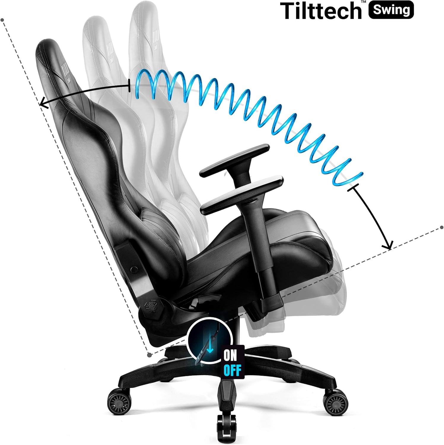 Gaming Chairs - Diablo X-Horn Gaming Office Chair Desk Chair 3D Armrests Ergonomic Design Neck / Lumbar Cushion Imitation Leather Rocker Function – Bild 7