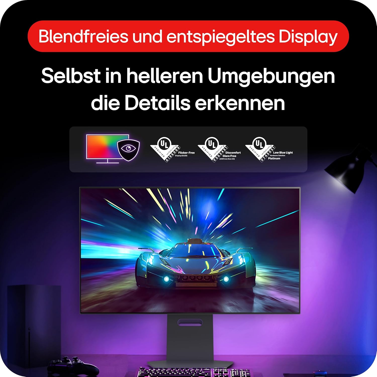 Gaming PC & Gaming Monitors - LG Ultragear™ 32GS95UE-B Gaming PC Monitor, 81.2 cm, OLED Panel, FHD Resolution, 4K (3840 x 2160), 0.03 ms GtG, 240Hz, DisplayHDR™ True Black 400, DCI-P3 98.5%, AMD FreeSync Premium Pro – Bild 7