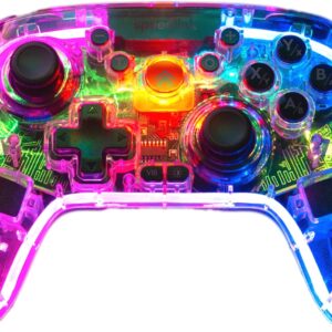 Gaming Consoles & Controllers – Speedlink RAIT NX RGB Gamepad – Controller PC Wireless Bluetooth or USB, Hall Effect Sensors, Transparent Illuminated, Dual Vibration, Macro Buttons, Turbo Button, Battery, for PC/Switch/Android/PS3