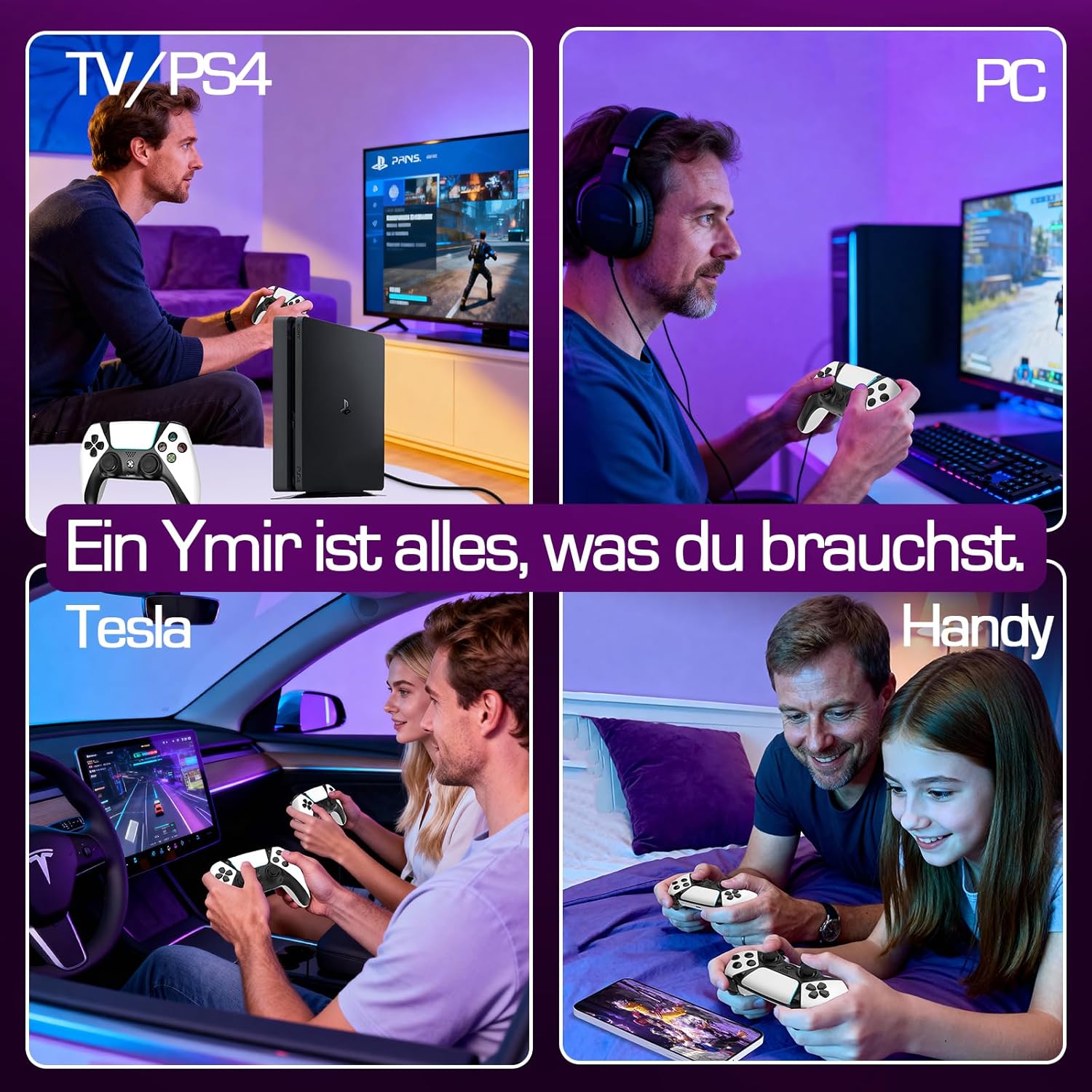 Gaming Consoles & Controllers - Ruibopad Ymir Wireless Luna Controller,PC Bluetooth Gamepads für Fire TV Stick Gaming Gamepad Kein Drift ALPS Joystick mit Handy iPad Tablet Tesla Game Controler mit 1200mAh Akku Turbo Paddles Weiß – Bild 3