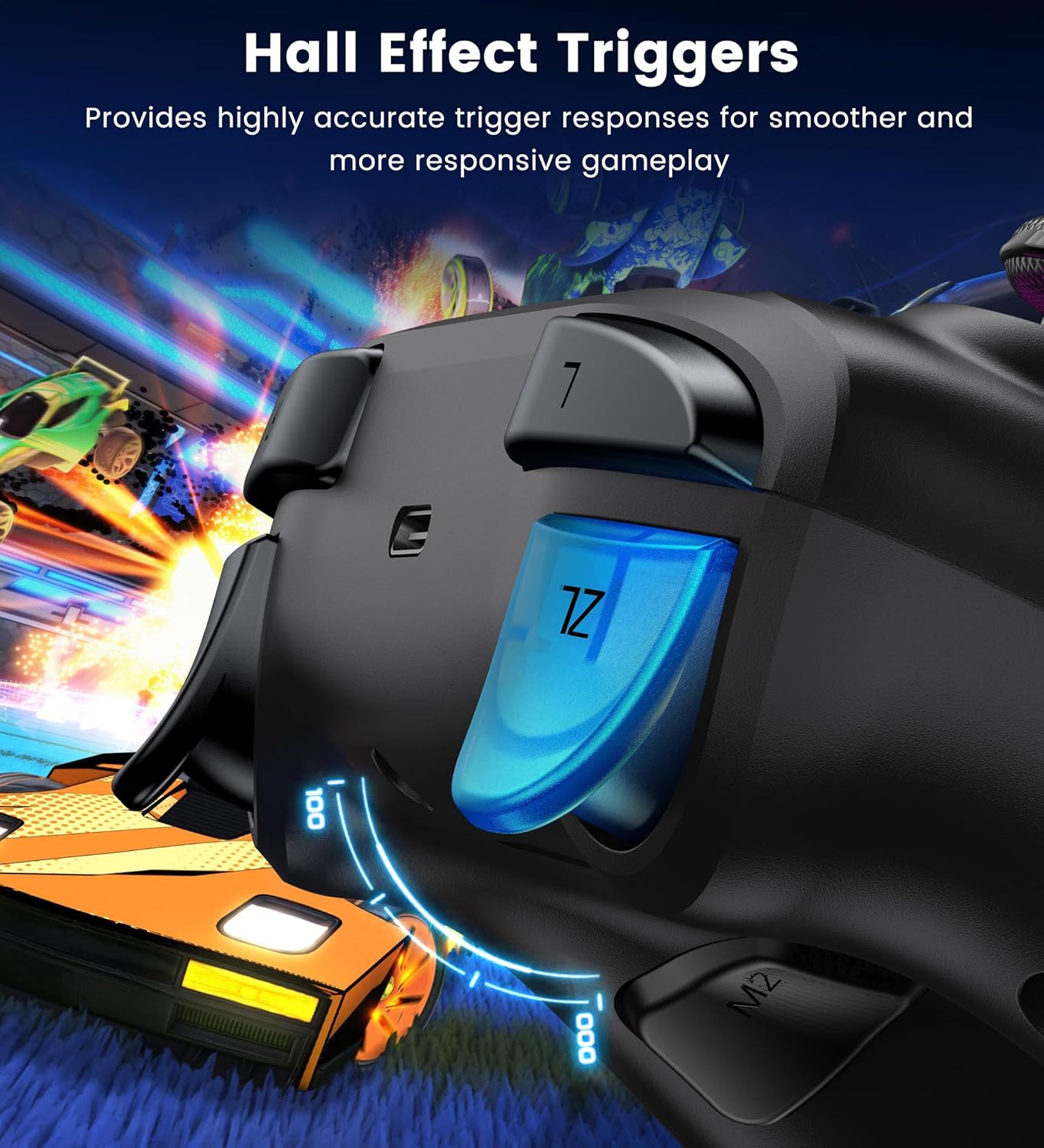 Gaming Consoles & Controllers - CoguyTech PC Controller mit Halter, Controller PC Wireless mit Hall Joystick Trigger, Kein Drift und Dead Zones, Gaming Bluetooth Gamepad Kompatibel mit Switch – Bild 5