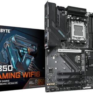Gaming PC & Laptops – GIGABYTE B850 Gaming WIFI6 Motherboard – AMD Ryzen 9000 Series CPUs, 6+2+2 Phase Digital VRM, up to 8200MHz DDR5 (OC), 1xPCIe 5.0 + 2xPCIe 4.0 M.2, GbE LAN, WiFi 6, USB 3.2 Gen 2