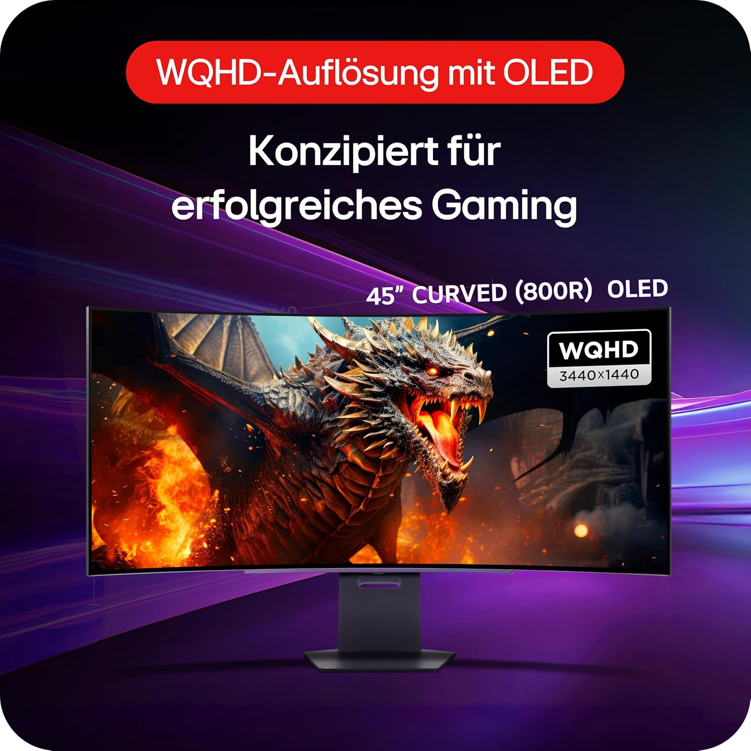 Gaming PC & Gaming Monitors - LG Electronics 45GS95QX-B.AEU UltraWide™ QHD UltraGear™ Gaming OLED Monitor 45", 3440 x 1440, 0.03 ms, 240 Hz, DisplayHDR™400 True Black, 98.5% DCI-P3, NVIDIA G-Sync™ Compatible, AMD FreeSync™ Grey – Bild 3
