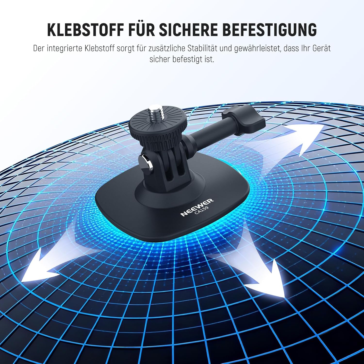 Streaming-Equipment - NEEWER Adhesive Mount Compatible with Insta 360 GoPro DJI AKASO Action Cam, 180° Tilting Flexible Car Helmet Holder Mount Base Adapter for POV Video Recording Live Streaming, for 1/4 Inch Accessories – Bild 3