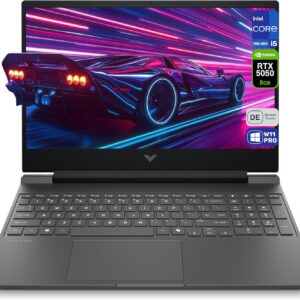 Gaming PC & Laptops – HP Victus 15 Gaming Laptop, Intel Core i5-13420H, 16 GB DDR5 RAM, 1 TB PCIe SSD, 15.6 Inch FHD (1920 x 1080) IPS 144Hz Display, Nvidia Geforce RTX 5050, German Keyboard, Windows 11 Pro, Mica Silver