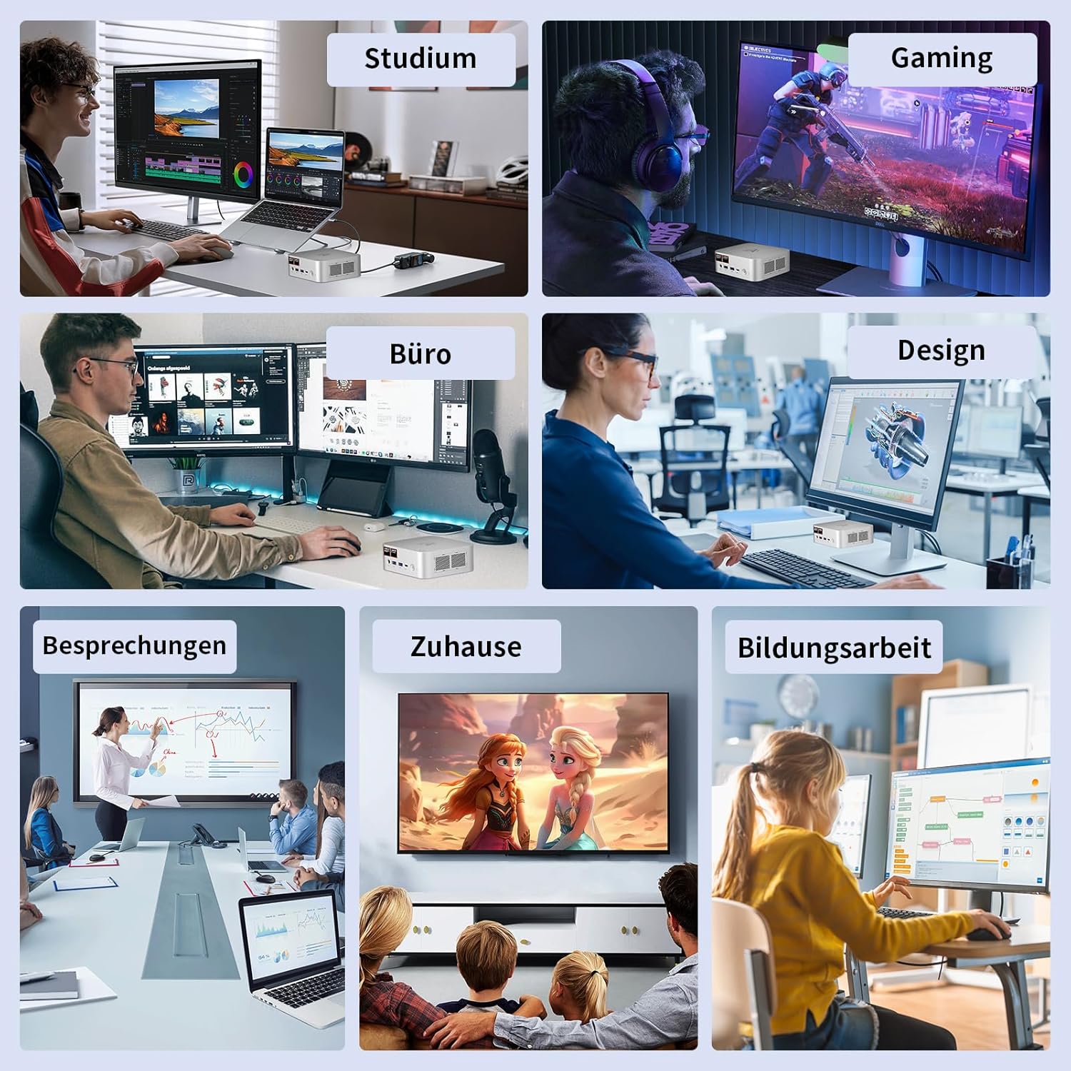 Gaming PC & Laptops - AWOW Mini Gaming PC Win-11 Pro with AMD Ryzen 7 8745HS (8 Cores, up to 4.9GHz), 32GB Dual DDR5, 1TB PCIe 4.0 SSD, Radeon 780M Graphics, 4K Triple Display, Quiet Operation, WiFi 6, BT 5.2, 2.5G LAN – Bild 7