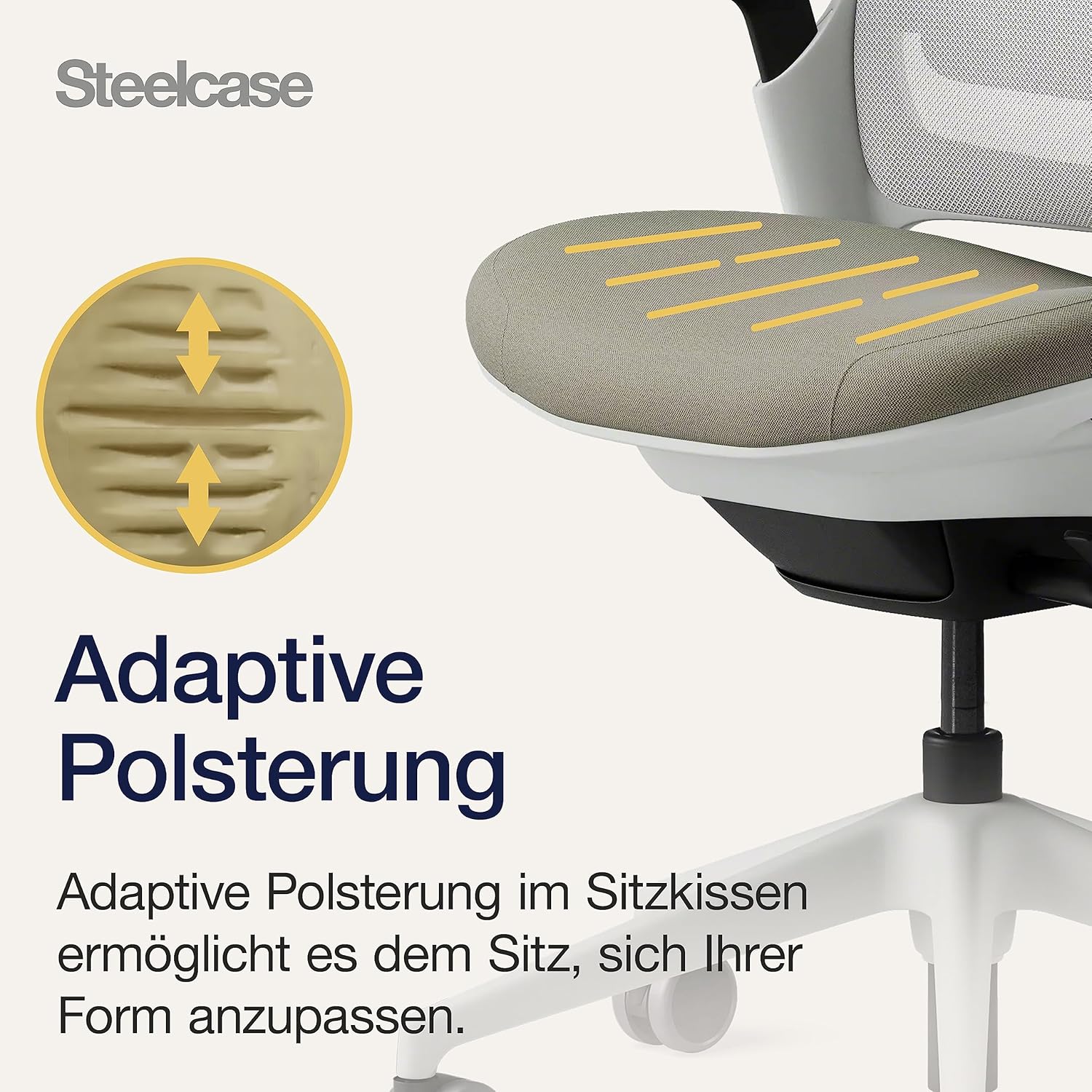 Gaming Chairs - Steelcase Series 1 Ergonomic Office Chair with LiveBack Lumbar Support and 4D Armrests Truffle – Bild 7