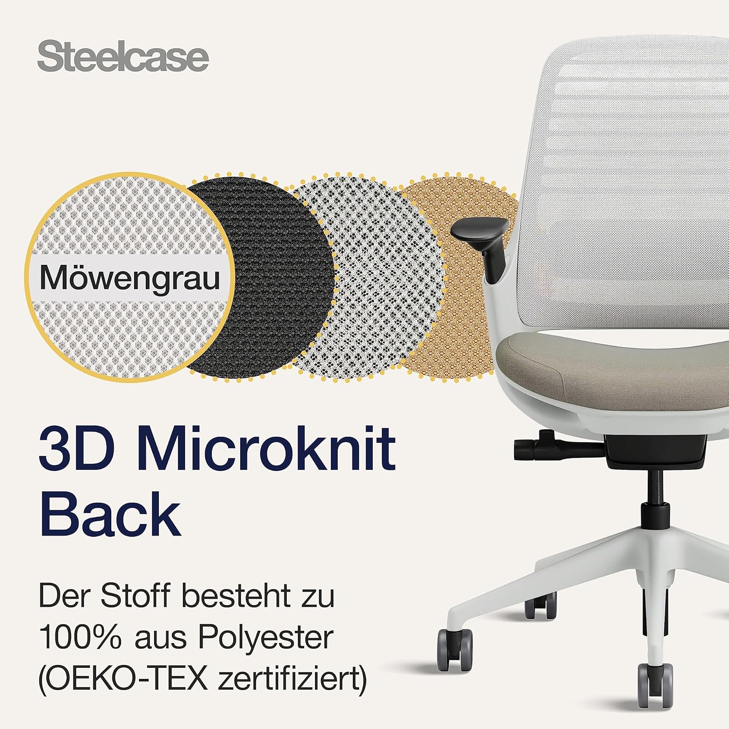 Gaming Chairs - Steelcase Series 1 Ergonomic Office Chair with LiveBack Lumbar Support and 4D Armrests Truffle – Bild 8