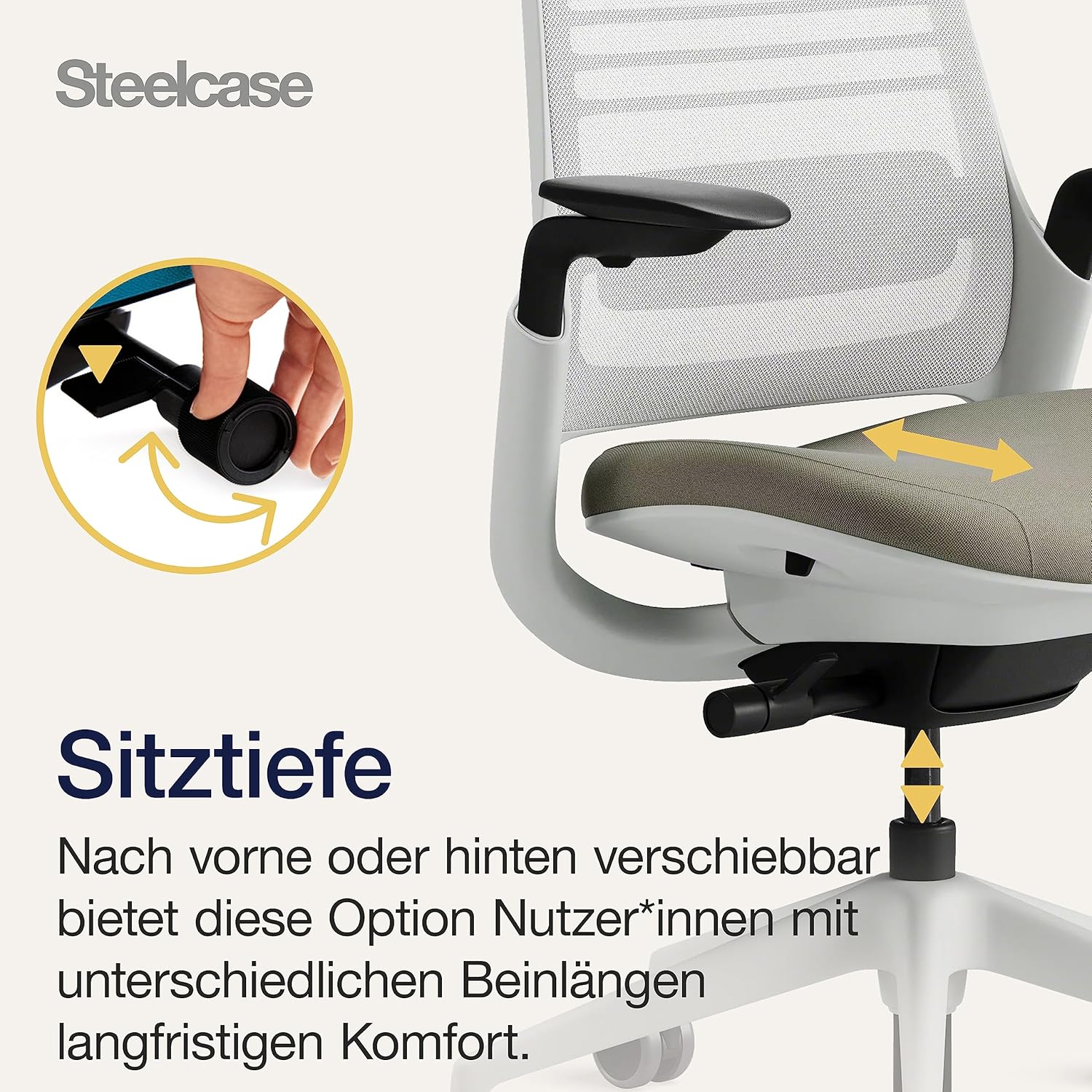 Gaming Chairs - Steelcase Series 1 Ergonomic Office Chair with LiveBack Lumbar Support and 4D Armrests Truffle – Bild 6