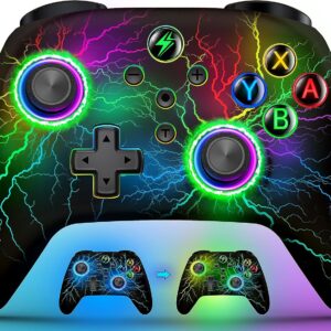 Gaming Consoles & Controllers – Wireless Controller for Switch/Lite/OLED Console – Switch Controller with Cool RGB Look, Programmable/Turbo/Wake Function, Precise Joysticks, Dual Motors Vibration