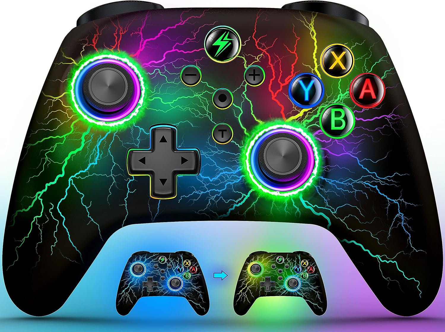Gaming Consoles & Controllers - Wireless Controller for Switch/Lite/OLED Console - Switch Controller with Cool RGB Look, Programmable/Turbo/Wake Function, Precise Joysticks, Dual Motors Vibration