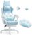 Gaming Chairs – Cute Gaming Chair with Cat Paw Lumbar Cushion and Cat Ears, Ergonomic Gamer Chair with Footrest, Adjustable PC Game Chair for Girls, Teenagers, Children, Blue