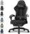 Gaming Chairs – GTPLAYER Gaming Chair, Ergonomic Gaming Chair, Desk Chair with Fabric Surface, Spring Seat Cushion, Connecting Armrests and Footrest, Light Black