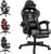 Gaming Chairs – Ergonomic Gaming Chair with Footrest, Headrest and Lumbar Support, Height-Adjustable Padded Gaming Chair, PC Chair, Swivel Chair, Black (Black/Grey)