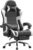 Gaming Chairs – Dowinx Gaming Chair Office Chair Massage Gaming Chair with Height-Adjustable Linkage Armrests, Ergonomic Gamer Chair with Footrest, Padded Gaming Chair 150° Tilts up to 180 kg, White