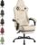 Gaming Chairs – SUKIDA Gaming Chair Computer Chair Ergonomic Gaming Chair with Footrest Office Chair Ergonomic Computer Chair with Lumbar Support Beige