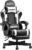 Gaming Chairs – Gaming Chair Gamer Chair – Ergonomic Gamer Chair with Footrest Headrest and Lumbar Support Height Adjustable Padded Gaming Chair 150 kg Load Capacity PC Chair Swivel Chair Black