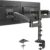 Gaming PC & Gaming Monitors – HUANUO Monitor Mount for Two 13–32 Inch Screen Monitors, Height-Adjustable with 9 kg per Arm, Tiltable Screen Mount, Swivel, VESA 75/100 mm