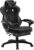 WOLTU Gaming Stuhl, PU Leder Bürostuhl Gaming Chair Ergonomisch mit Lendenkissen, Gamer Stuhl Racing PC-Stuhl Drehstuhl mit Fußstütze & Große Rückenlehne & Sitzfläche für große Personen Schwarz+Grau