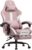 Gaming Chairs – GTPLAYER Gaming Chair, Gamer Chair, Breathable Office Chair Made of High-Quality Fabric, Ergonomic PC Chair, Adjustable and Rotating Desk Chair with Footrest, Pink
