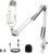Streaming-Equipment – zealsound USB Microphone Kit, k66 Pearl White Gamging Microphone for PC/Mac/Phone/iPhone/PS5 with Noise Cancelling & Mute White Boom Arm for Recording Podcast Discord Youtuber Voice Over