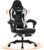 Gaming Chairs – Hellove Gaming Chair with Footrest, Ergonomic Gaming Chair, Video Game Chair with Lumbar Support, Adjustable Armrests for Adults and Teenagers, PU Black/White