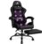 Gaming Chairs – ALFORDSON Office Chair with Massage, Gamer Chair, Ergonomic Gamer Chair with Footrest, Footrest Massage Lumbar Cushion, Swivel Chair, 180kg Load Capacity, Black