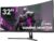CRUA 32 Zoll Curved Ultrawide Gaming Monitor, 2K QHD(2560×1440), 280Hz,1ms, 1500R, VA, HDR 10, 2xHDMI (2200Hz or 240Hz), DP (280Hz), AdaptiveSync, DCI-P3 90%, SRGB100%, VESA 75x75mm, Augenpflege