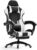 Gaming Chairs – INVOKER Gaming Chair, Ergonomic Gaming Chair, Computer Office Chair with Footrest, Gaming Chair, 90-135° Backrest Adjustable PC Chair with 360° Rotation, Black and White