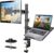 Gaming PC & Gaming Monitors – HUANUO Monitor Mount with Laptop Arm, Fully Adjustable for 13 to 27 Inch LCD LED Screen & max. 15.6 Inch Notebook, 2 Mounting Options