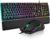 RedThunder K10 Gaming Tastatur und Maus Set, QWERTZ DE-Layout, Metallplatte und Handballenauflager,RGB-Hintergrundbeleuchtung und 7D mit Ergonomische für PC Gamer(Schwarz)