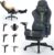 Gaming Chairs – Ergonomic Gaming Chair with 6D Adjustable Armrests – Faux Leather, PC Gamer Chair with Footrest, Breathable Gaming Chair with 90-155° Tilt, Grey/Green