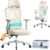 Gaming Chairs – SONGMICS OBN067LJ01 Ergonomic Office Chair, Desk Chair, Gaming Chair, Adjustable Lumbar, Headrest, Armrests, for Various Height, up to 150 kg, Camel Brown Cloud White