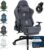 Gaming Chairs – Dowinx Gaming Chair, Breathable and Ergonomic Office Chair Made of Microfibre Velour, Soft Seat Feel Like Fur, Adjustable Desk Chair with Footrest, Light Grey