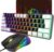 Gaming Tastatur & Maus – XINMENG Wired Gaming Keyboard & Mouse Combo with RGB Backlit Keyboard, Mouse Mat, 7 Colour Breathing Light Mouse, 3600 DPI, Panda Series Colour, for PS4 Windows PC Mac Laptop Black