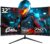 Gaming Monitor 32 Zoll Curved, 240Hz PC Bildschirm Full HD 1080P, Rahmenloses 1800R Gebogenes Computerbildschirm unterstützt VESA