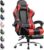 Gaming Chairs – GTPLAYER Office Chair Gaming Chair Massage Gaming Chair Ergonomic Gamer Chair with Footrest Headrest Massage Lumbar Cushion Padded Gaming Chair Swivel Chair Red