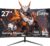 CRUA Curved Gaming Monitor-27 Zoll FHD Curved Computer Screen,Krümmung 1500R,VA-Panel,180Hz, Gaming Display, Augenpflege,Neigungsverstellung, HDMI,DP Schwarz