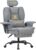 Gaming Chairs – Symino Gaming Chair, Executive Chair, Office Chair, Ergonomic, Vintage PU Leather Desk Chair with Footrest, Height-Adjustable Office Chair, Computer Chair, 130 kg, Grey