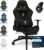 Gaming Chairs – Dowinx Gaming Chair, Breathable and Ergonomic Office Chair Made of Microfibre Velour, Soft Seat Feel Like Fur, Adjustable Desk Chair with Footrest, Black